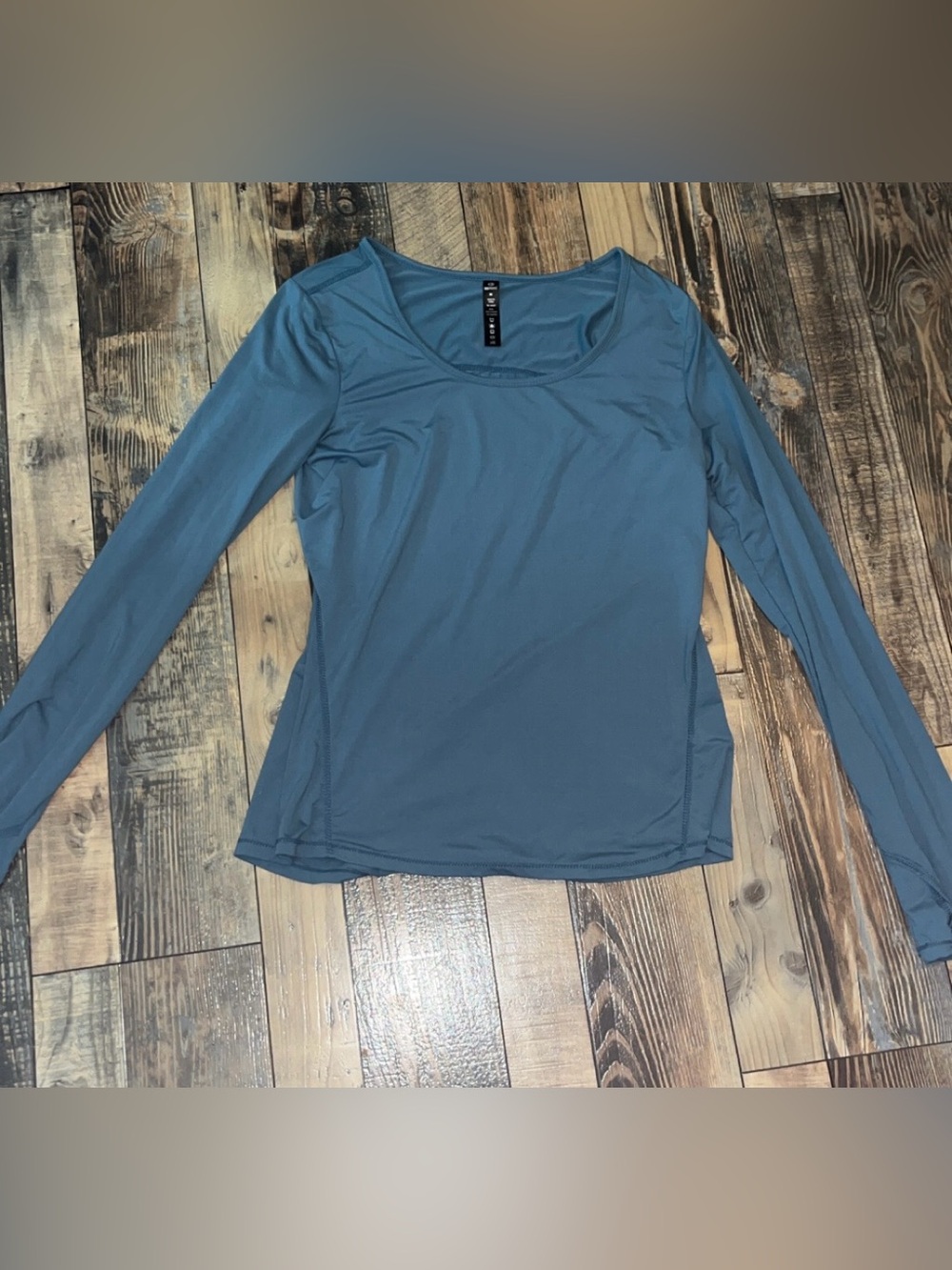 90 Degree By Reflex Scoop Neck Long Sleeve Top in Slate Blue